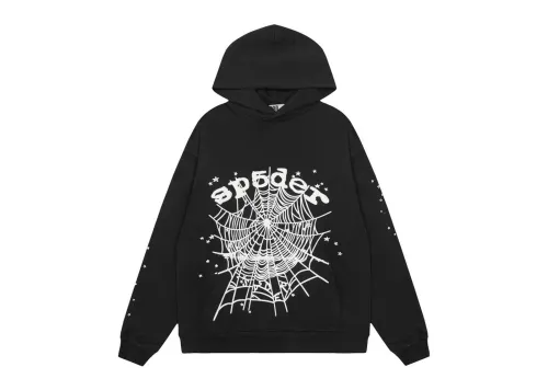 Sp5der Worldwide Black OG Web Hoodie
