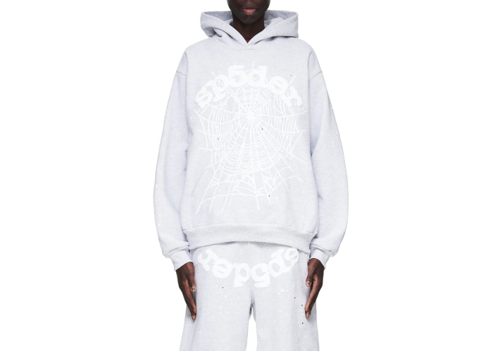 Sp5der OG Rhinestone Logo Hoodie White