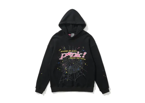 Sp5der P*NK Hoodie Black