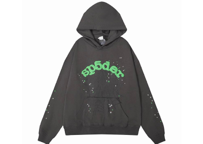 Sp5der Wait Web Hoodie Slate Grey