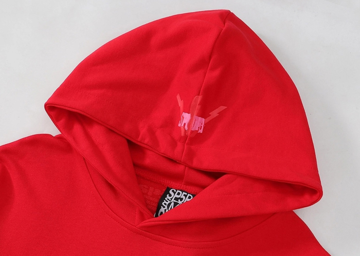 Sp5der Worldwide Red Angel Number 555 Hoodie Red