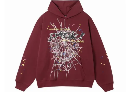 Sp5der Punk Hoodie Reddish Brown