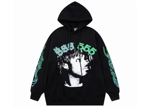 Sp5der Classic Hip Hop Logo Print Hoodie