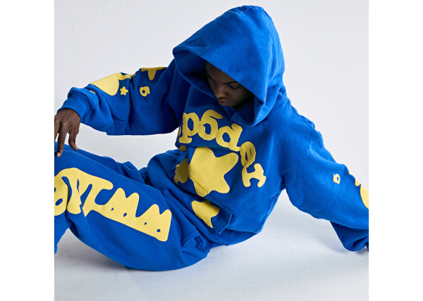 Sp5der Web Print Gothic TC5 Hoodie Blue