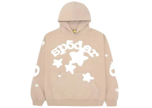 Sp5der Beluga Hoodie Light Brown