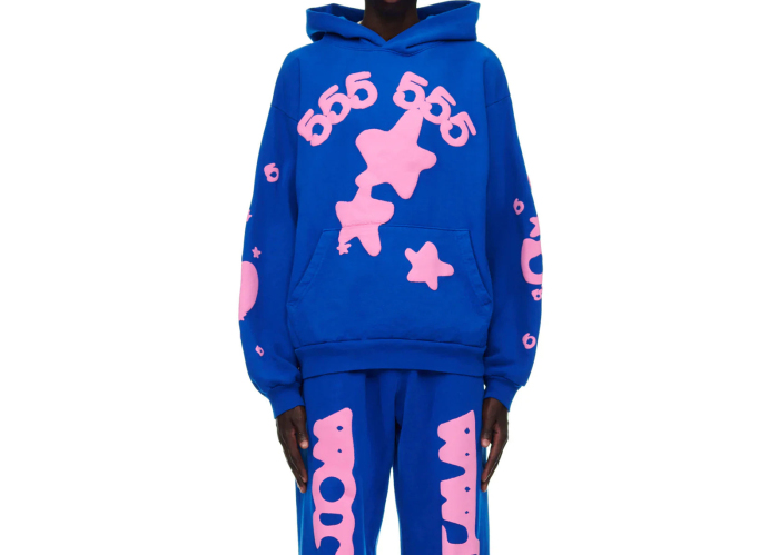 Sp5der Wordwide Star Beluga Blue Hoodie