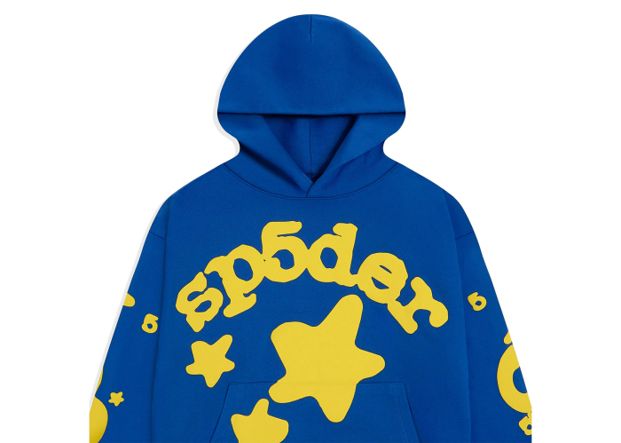 Sp5der Web Print Gothic TC5 Hoodie Blue