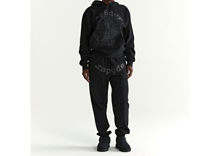 Sp5der OG Web V2 Rhinestone Zip Up Hoodie Black