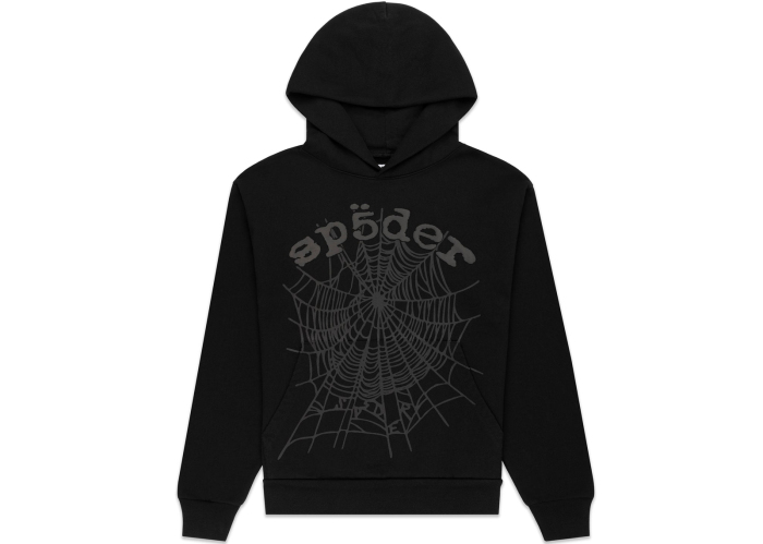 Sp5der OG Web V2 Rhinestone Zip Up Hoodie Black