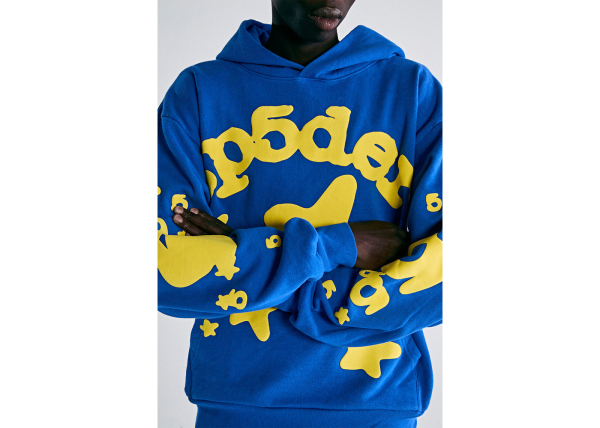 Sp5der Web Print Gothic TC5 Hoodie Blue