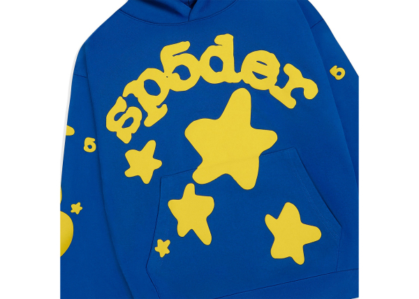 Sp5der Web Print Gothic TC5 Hoodie Blue