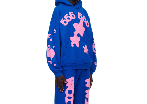 Sp5der Wordwide Star Beluga Blue Hoodie