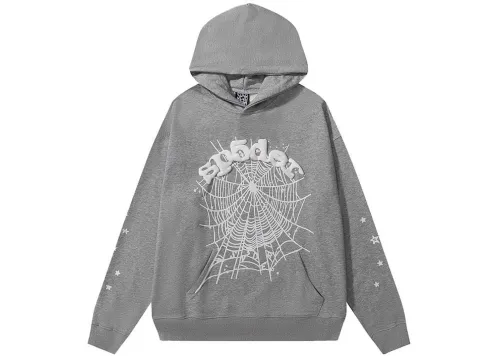 Sp5der OG Web Hoodie Heather Grey