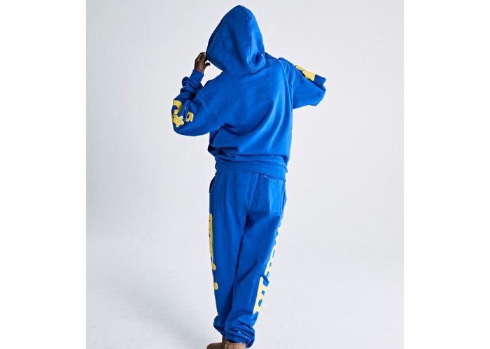 Sp5der Web Print Gothic TC5 Hoodie Blue