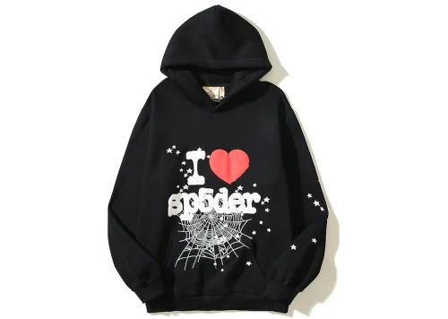 Sp5der I Heart SP5 Souvenir Hoodie Black