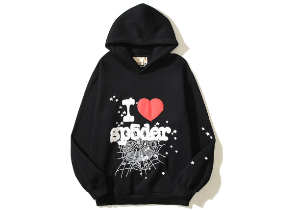 Sp5der I Heart SP5 Souvenir Hoodie Black