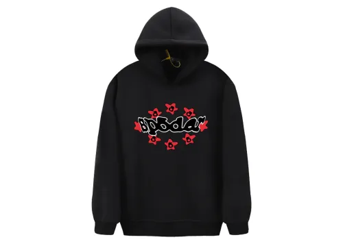 Sp5der Print Floral Hoodie Black