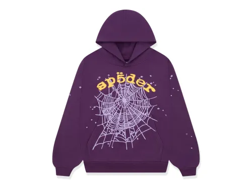 Sp5der Star OG Web V2 Hoodie Purple