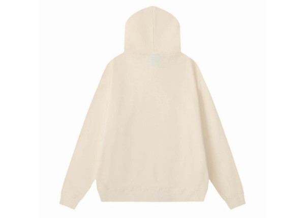 Sp5der White Letters Red Cobweb Beige Hoodie
