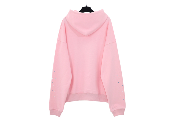 Sp5der OG Web White Letter Hoodie Pink