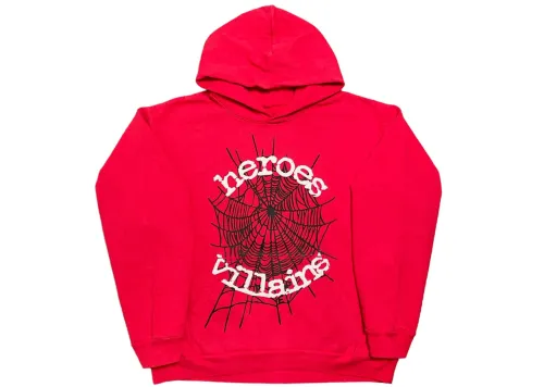 Sp5der × Metro Boomin Heroes & Villains Hoodie Red