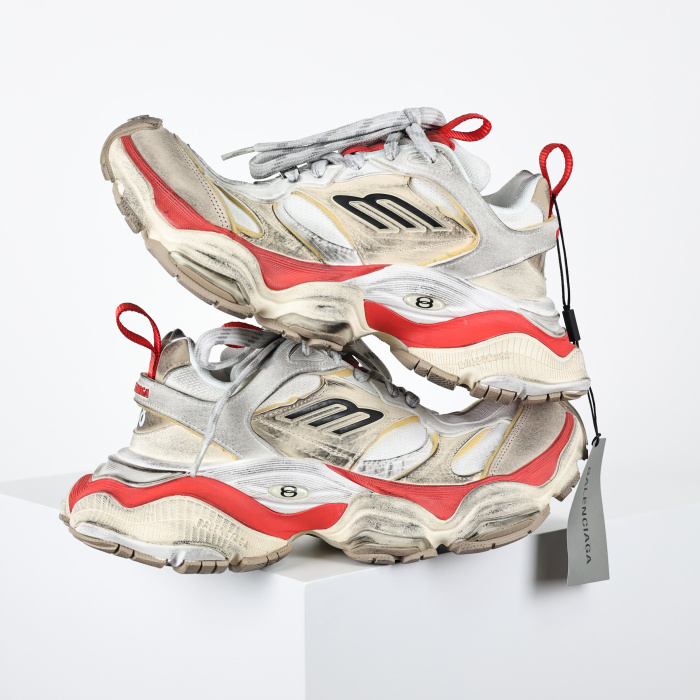 Balenciaga Cargo Worn-Out Beige Red