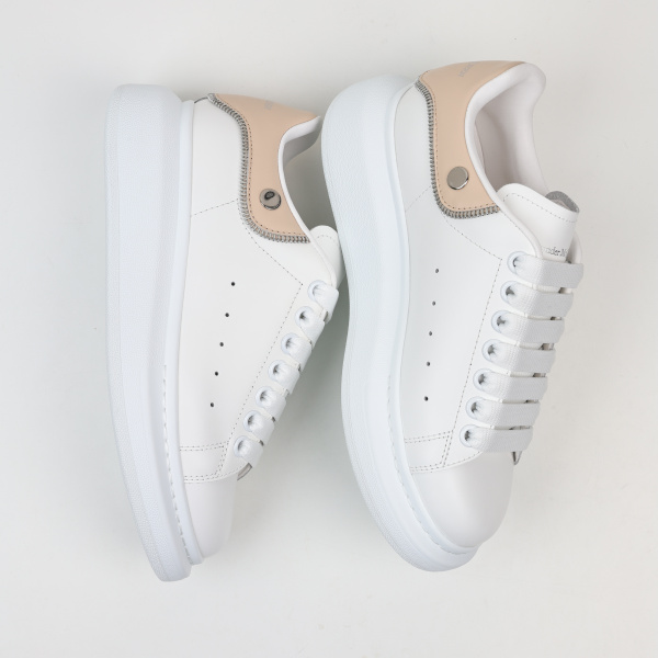 Alexande* McQuee* Oversized Donna Pelle Bianco/Avena