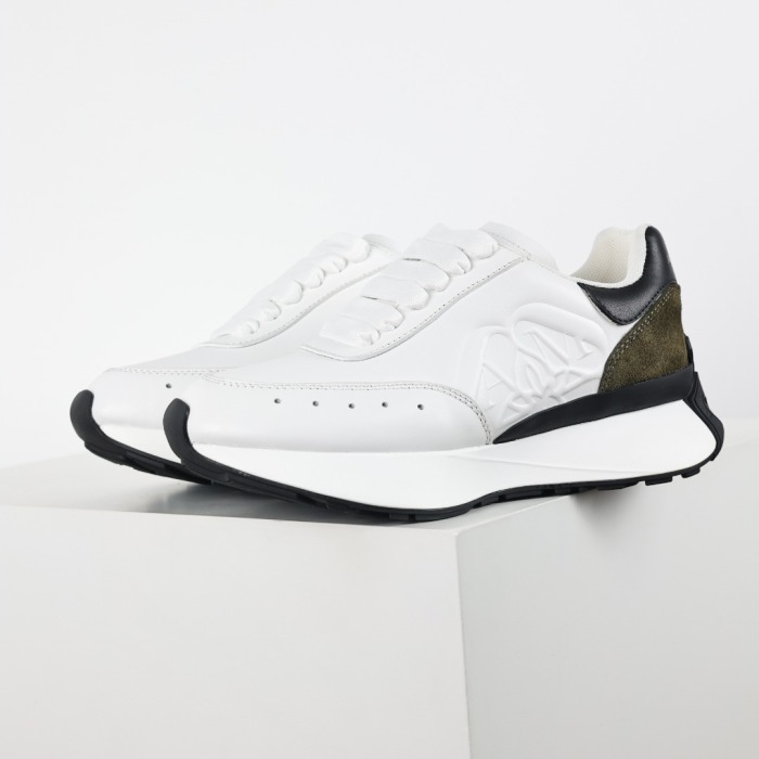 Alexande* McQuee* Sprint Runner 'White Black Khaki'