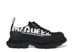 Alexande* McQuee* Tread Slick Low Lace Up McQueen Graffiti Logo Black Black White
