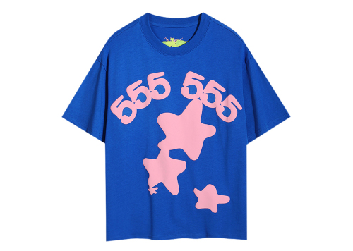 Sp5der T-Shirt Wordwide Star Beluga Blue