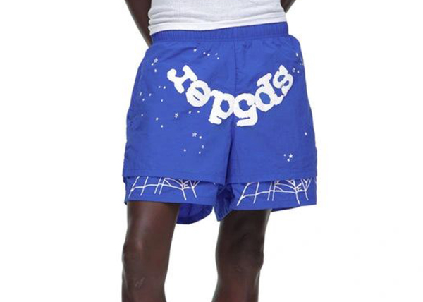 Sp5der OG Web Double Layer Short Blue White