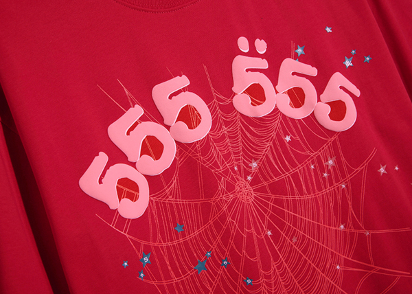 Sp5der T-Shirt Worldwide Red Angel Number 555 Red FW21