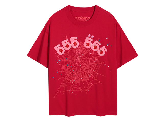 Sp5der T-Shirt Worldwide Red Angel Number 555 Red FW21