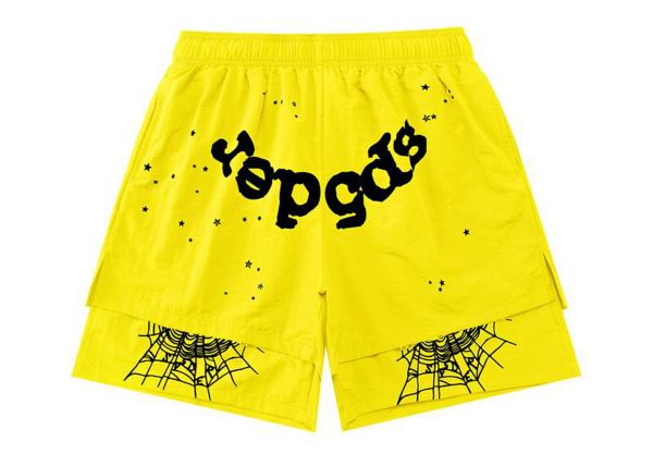 Sp5der OG Web Double Layer Short Yellow Black