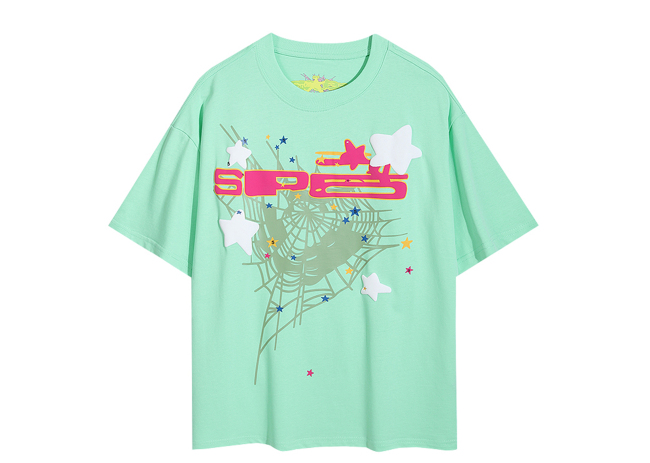 Sp5der T-Shirt YoungThug Web Mint Green