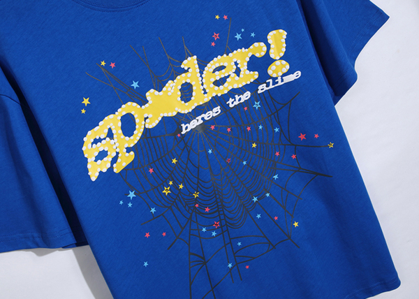 Sp5der T-Shirt Web Print Gothic TC Blue