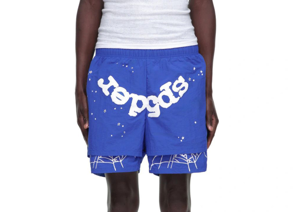 Sp5der OG Web Double Layer Short Blue White