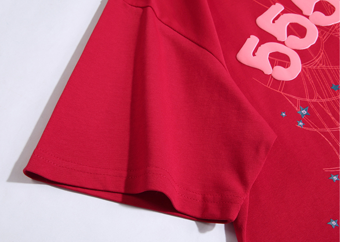 Sp5der T-Shirt Worldwide Red Angel Number 555 Red FW21