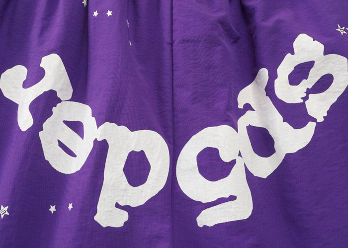 Sp5der OG Web Double Layer Short Purple White