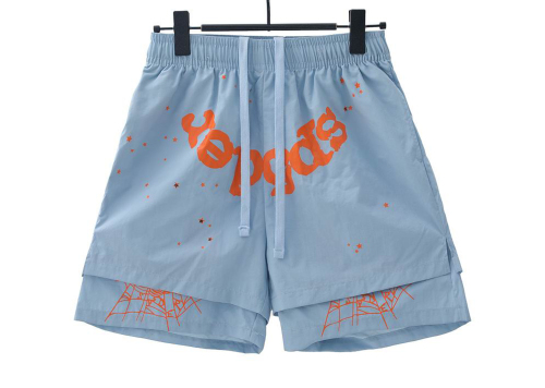 Sp5der OG Web Double Layer Short Blue Orange