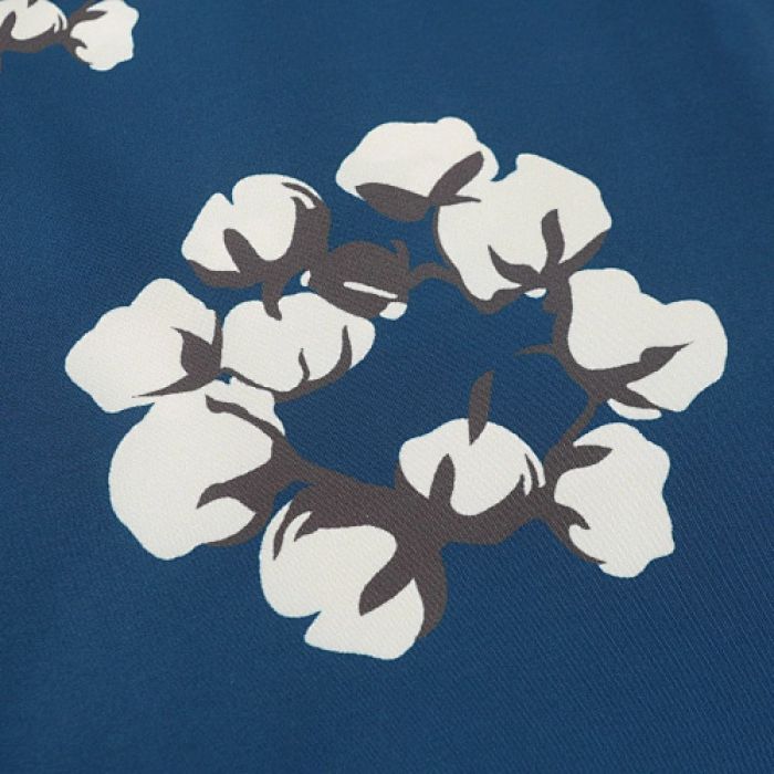 Denim Tears White Cotton Wreath Short-Sleeve Shirt Blue