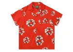 Denim Tears White Cotton Wreath Short-Sleeve Shirt Red