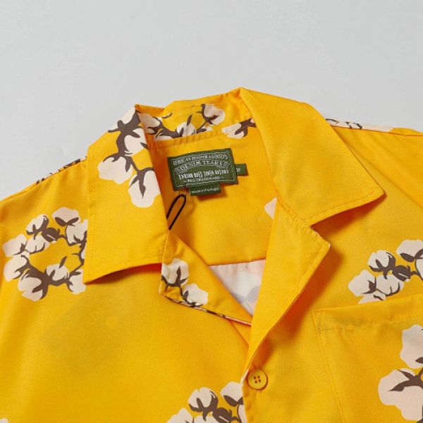Denim Tears White Cotton Wreath Short-Sleeve Shirt Yellow