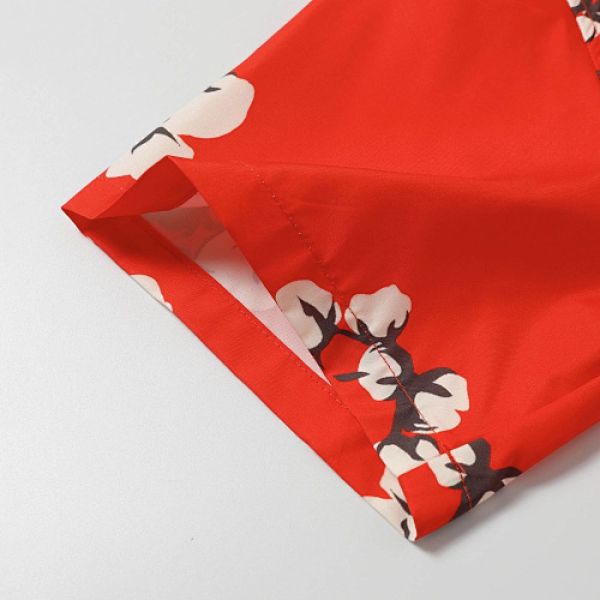 Denim Tears White Cotton Wreath Short-Sleeve Shirt Red