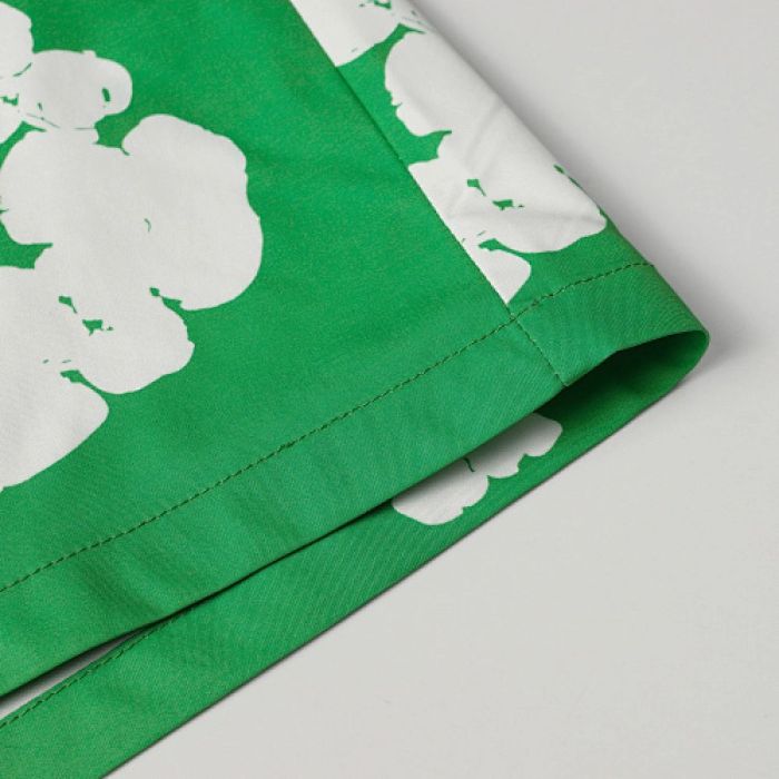 Denim Tears White Cotton Wreath Short-Sleeve Shirt-386 Green
