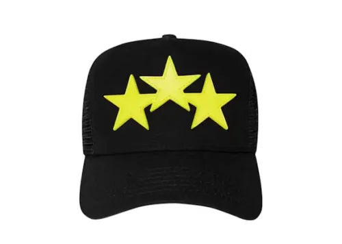 AMIRI Three Star Trucker Hat Black/Lime