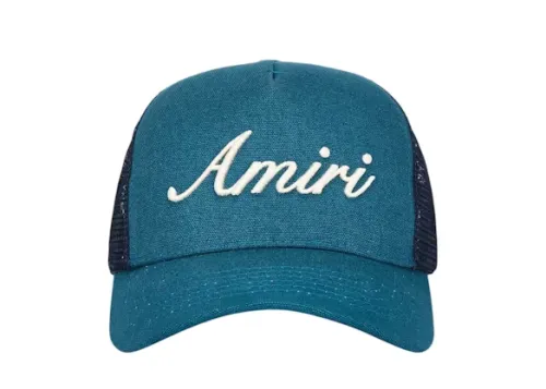 AMIRI Amiri Script Trucker Hat Teal