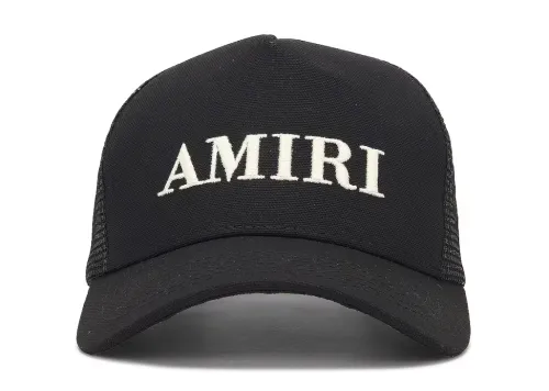 AMIRI Logo Trucker Cap Black/White