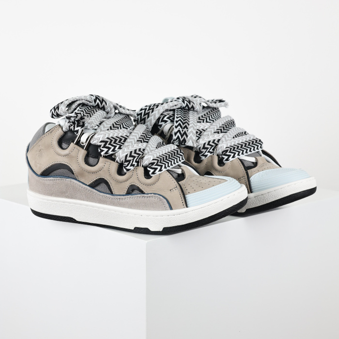 Lanvin Leather Curb Grey Light Blue