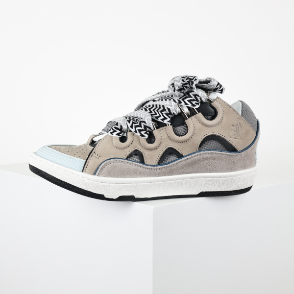 Lanvin Leather Curb Grey Light Blue